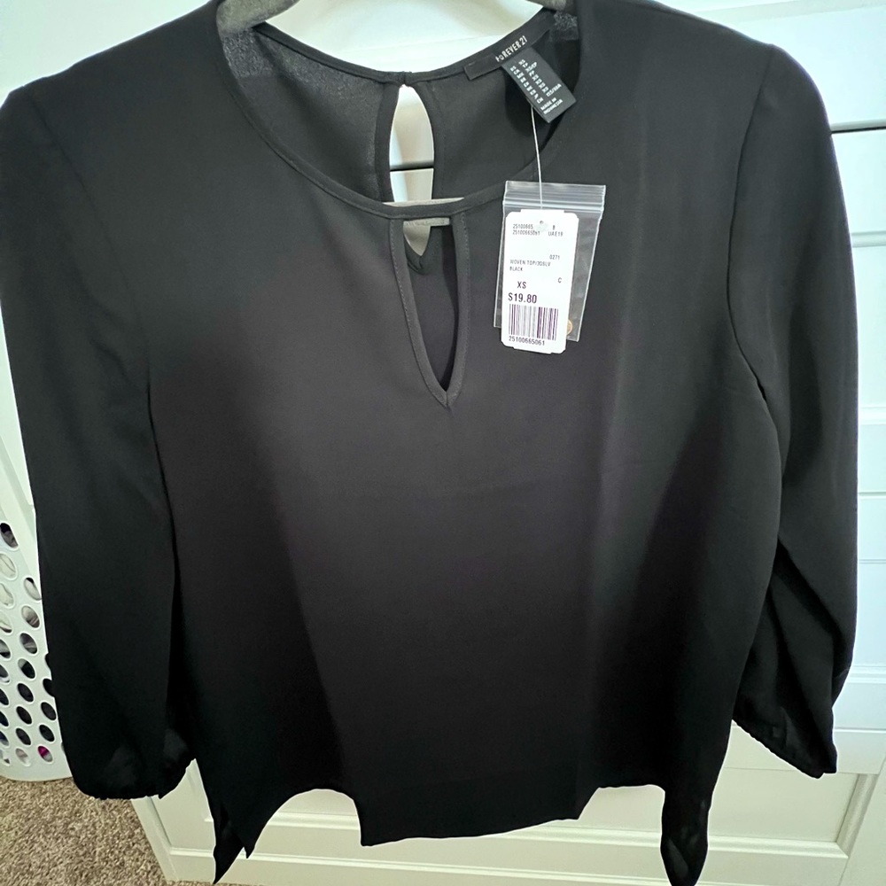 Chiffon black dressy top
